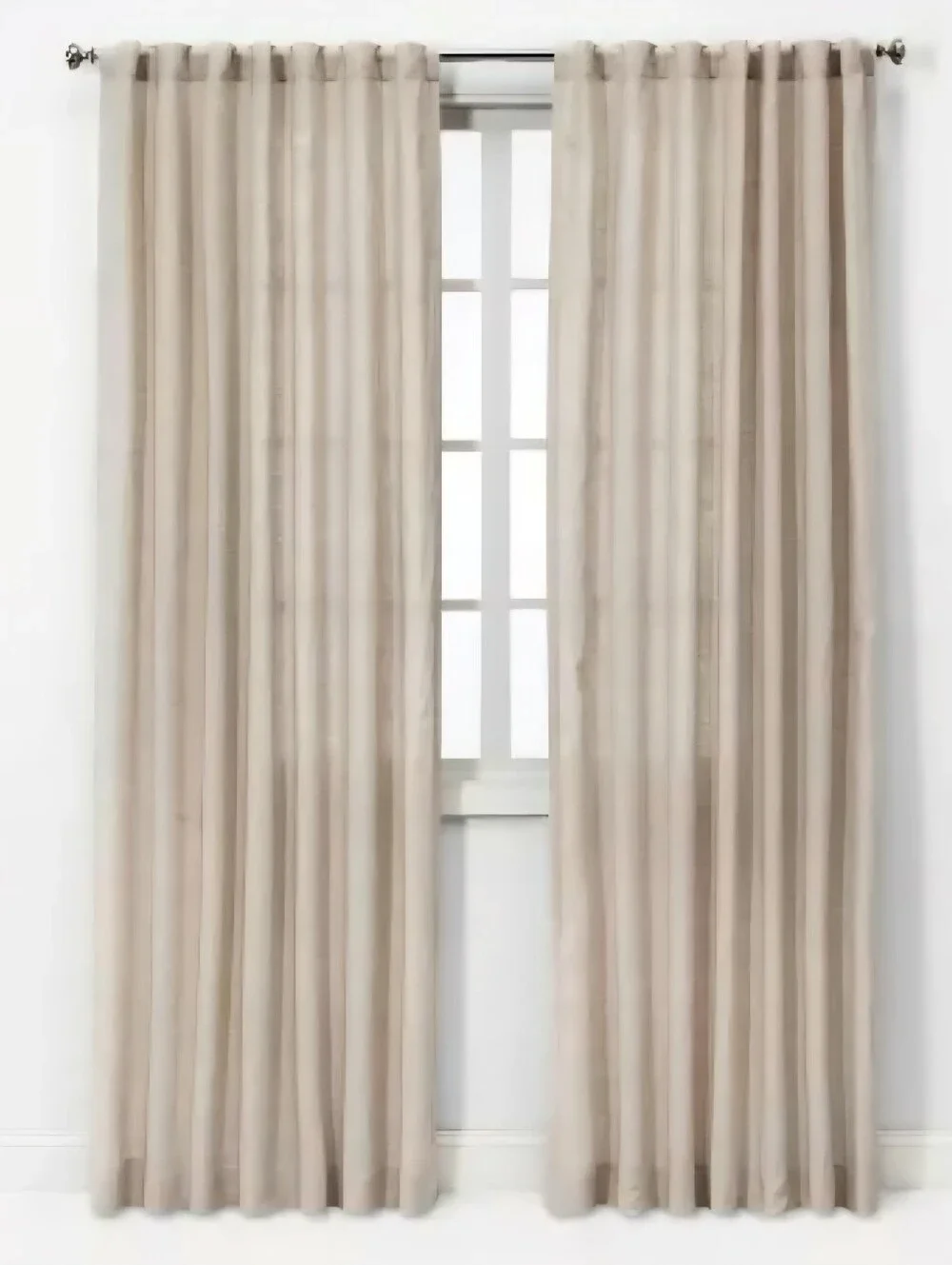 Threshold Luxury Line 100% Linen Curtain Panels Pair 54x84 Cream Light Filtering